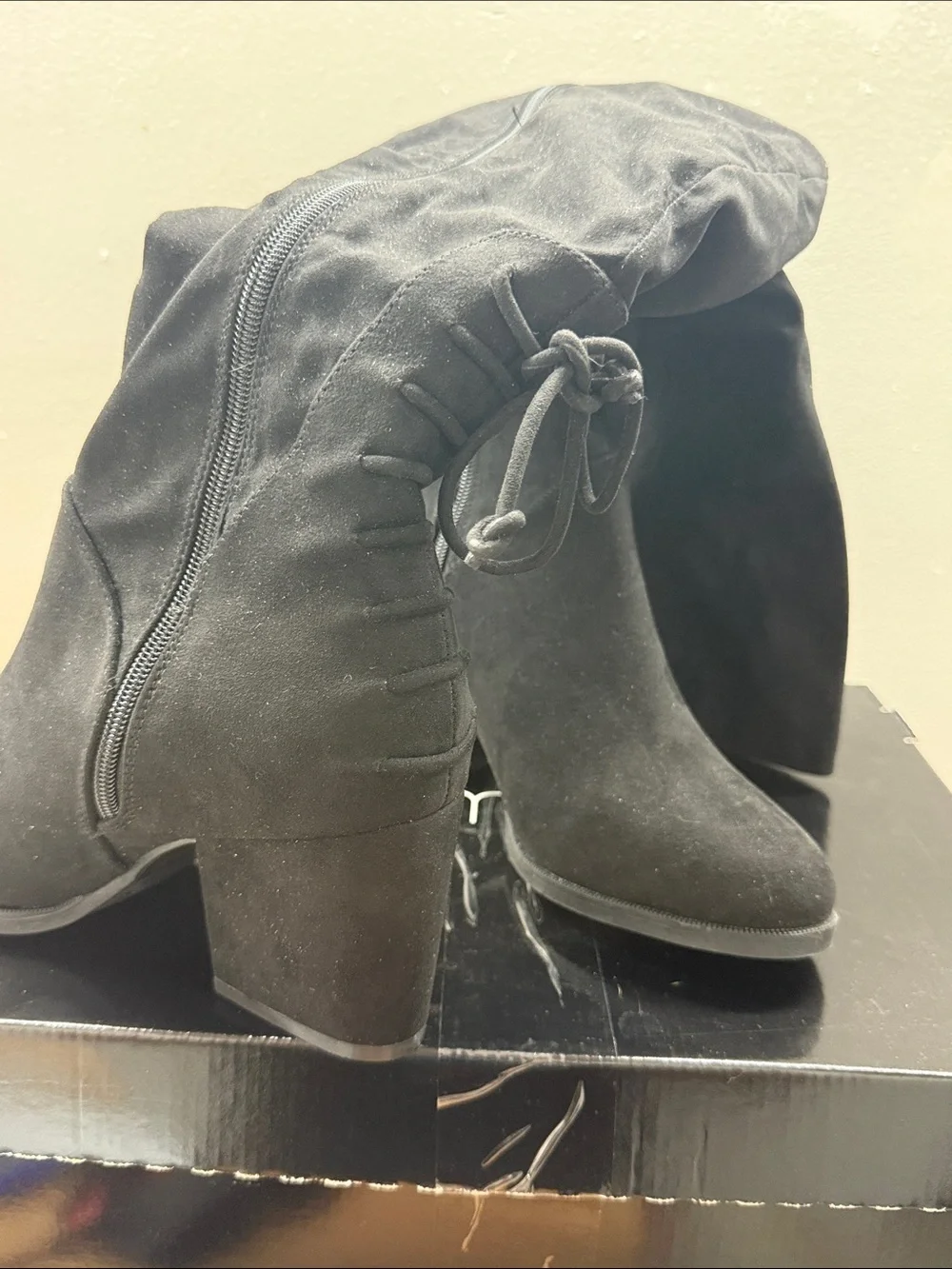Journee Black Suede Over-the-Knee Women's Boots Size 8M